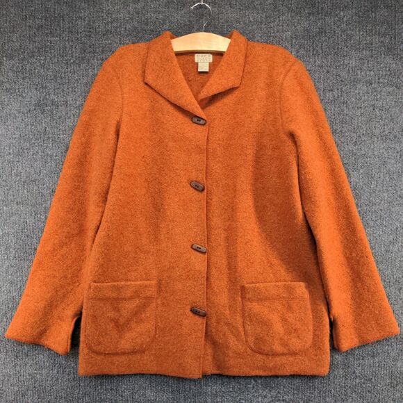 Sigrid Olsen Clothing Women's Jacket Orange Small Long Sleeve Lambswool - Picture 2 of 14